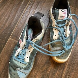 Jordan Gray and Blue Sneakers